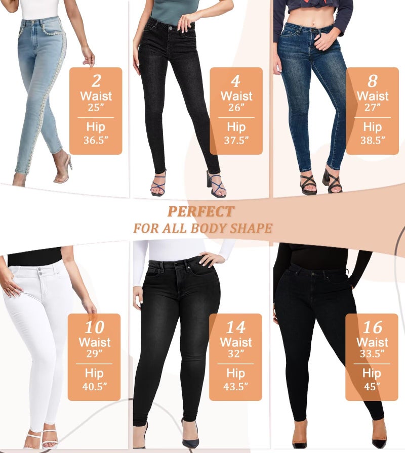 Lexi Women's Casual Super Stretch Soft Slim Denim Jeans XPS37378SK White 10 - Image 5